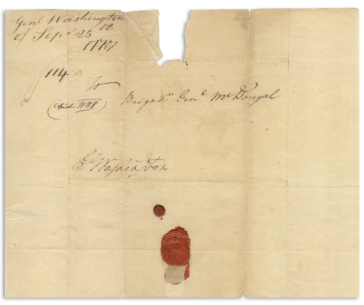 George Washington Franking Signature During the Revolutionary War -- From 25 September 1777 Just One Day Before the British Captured Philadelphia